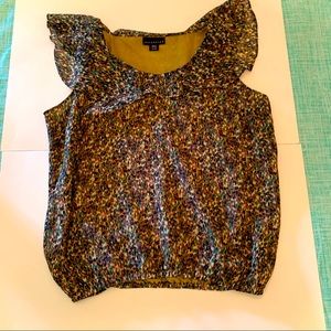 Attention multi color short sleeve blouse XL